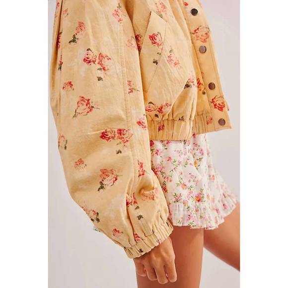 NEW FREE PEOPLE rory bomber jacket in warm combo - Picture 3 of 4